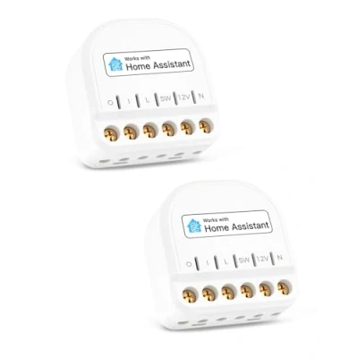 Abbildung von Refoss Mini WLAN Smart Relais Schalter Kompatibel mit Home Assistant, 10A Lichtschalter Strommessung, 1 Gang Modul zur Steuerung der Garagentor, Alexa, Google, Stück
