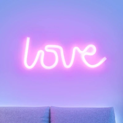 Abbildung von JUST LIGHT LED Wandleuchte NEON LOVE, fest integriert, Warmweiß
