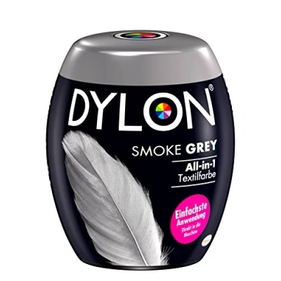Abbildung von DYLON Smoke Grey All in 1 Textilfarbe (350 g), Stofffarbe zum Einfärben und Auffrischen der Waschmaschine, für frische intensive Farben