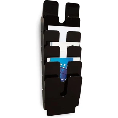 Abbildung von DURABLE Flexiplus Wandprospekthalter DIN A4 hoch 6 Fach schwarz