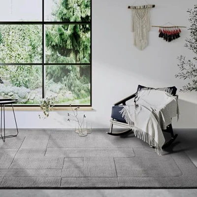 Abbildung von Villeroy &amp; Boch Wollteppich &quot;Charlotte&quot;, rechteckig, Handgewebt, Wolle, Natur, Wohnzimmer, Geometrie, Boho, Design