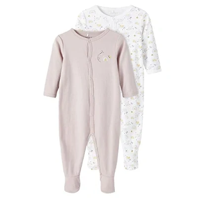 Abbildung von NAME IT Mädchen NBFNIGHTSUIT 2P W/F Rainbow NOOS Baby und Kleinkind Schlafanzüge, Violet Ice, 92