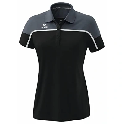 Abbildung von Erima Fussball Teamsport Change Poloshirt, Damen, Größe: 38, Black grey slate weiss