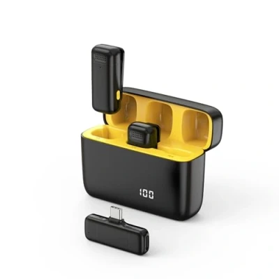 Abbildung von Lavalier Mikrofon Wireless USB C mit Ladencase, dual Funkmikrofon Mini Clip on Microphone kabellos, Omnidirectional Handy Mikro Mic für TikTok YouTube Videos Vlog, geeignet Android, Type