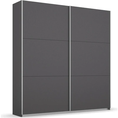 Abbildung von Rauch Möbel Aurelio Schrank Kleiderschrank Schwebetürenschrank, Grau metallic, Schwarz, 2 türig, inkl. Kleiderstangen, Einlegeböden BxHxT 175x210x59 cm