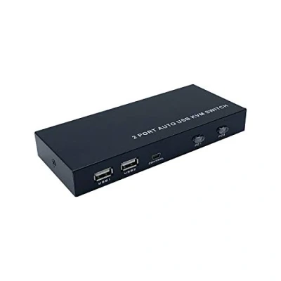 Abbildung von AISENS A111 0400 HDMI KVM Switch 4K @ 60Hz USB 1U 2PC mit Netzteil schwarz