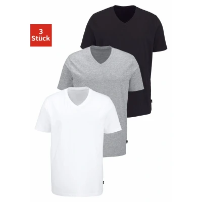 Abbildung von Bruno Banani T Shirt, mit V Ausschnitt, perfekte Passform, aus elastischer Baumwolle