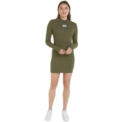 Abbildung von Calvin Klein Jeans Etuikleid, Damen, Größe: Large, Oliv