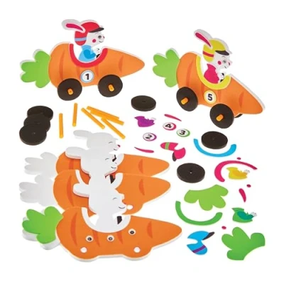 Abbildung von Baker Ross FX979 Häschen und Karotten Bastelsets Packung mit 5, Oster Schaumbastelsets für Kinder