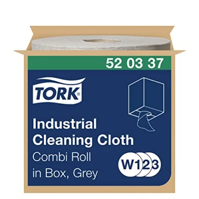 Abbildung von Tork Industrie Reinigungstücher Grau W1/2/3, Wiederverwendbar, 1 x 390 Tücher, 520337