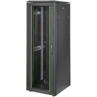 Abbildung von DIGITUS Netzwerkschrank 19 Zoll Rack 32HE 60x60 cm Unique Serie Traglast 800 kg Nutztiefe 543 mm Schwarz
