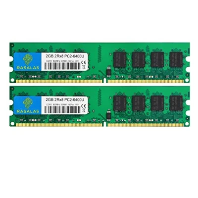 Abbildung von Rasalas DDR2 800 PC2 6400 4GB Kit (2x2GB) Udimm RAM Desktop 6400U 2RX8 1.8V CL6 240 Pin Non ECC Unbuffered Memory Modules
