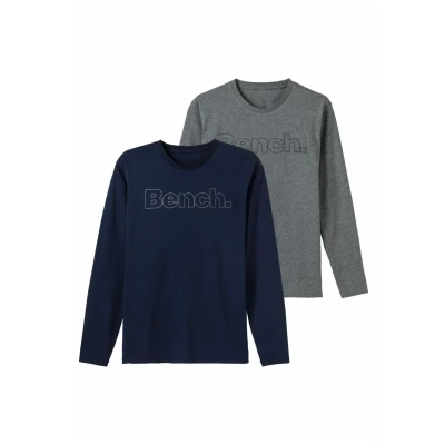 Abbildung von Bench 2 PACK Langarmshirt, Herren, Größe: Small, Navy grau meliert
