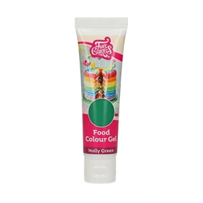 Abbildung von FunCakes Food Colour Gel Holly Green: Hochkonzentrierte Lebensmittelfarbe für Teig, Sahne, Fondant, Marzipan. Einfache Dosierung. Einzelne Tropfen, um lebendige Farben zu erzeugen. Halal. 30 g.