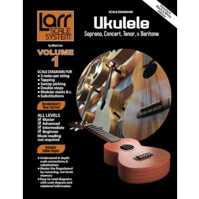 Abbildung von Ukulele SCALES for Soprano, Concert, Tenor, and Baritone: Larr Scale System Scales, Volume 1