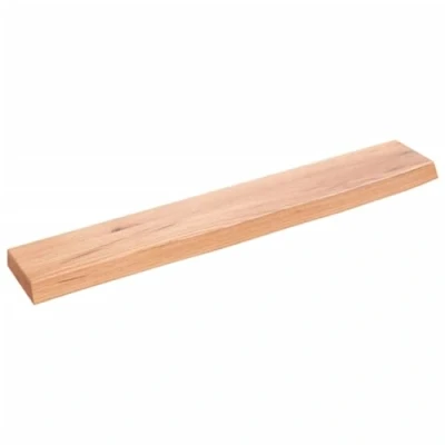Abbildung von vidaXL Wandregal, Holzregal Regal Handgefertigt mit Baumkante, Wandboard Regalbrett Deko, Bücherregal Hängeregal, Hellbraun 60x10x2cm Massivholz Eiche Behandelt