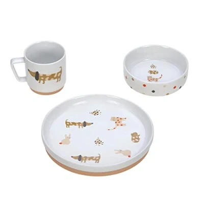 Abbildung von LÄSSIG Kindergeschirr Set Little Mateys, spicy orange (3 tlg), 1 Personen, Porzellan, rutschfest