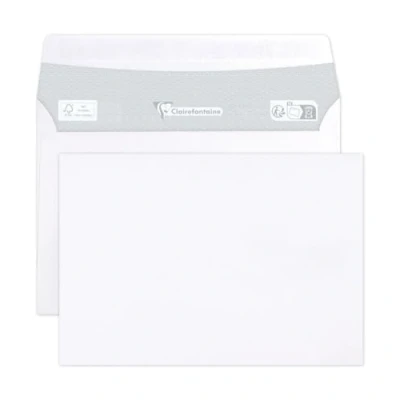 Abbildung von Clairefontaine 6916C Karton mit 500 Umschlägen C6 114x162mm, selbstklebend, 90g, Weiß, 1