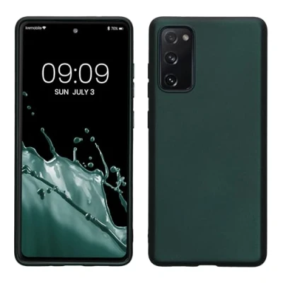Abbildung von kwmobile Case kompatibel mit Samsung Galaxy S20 FE Hülle Schutzhülle aus Silikon metallisch schimmernd Handyhülle Metallic Petrol