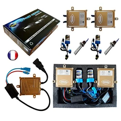 Abbildung von VEGA HID Xenon Set, französische Marke, H1, 5000 K, 55 W, Slim, DSP AC, Leuchtmittel mit Metallsockel