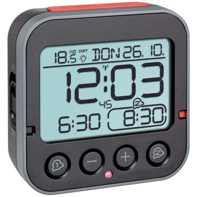 Abbildung von TFA Dostmann Funkwecker Digitaler Wecker BINGO 2.0 60.2550 mit Temperatur und Lichtsensor