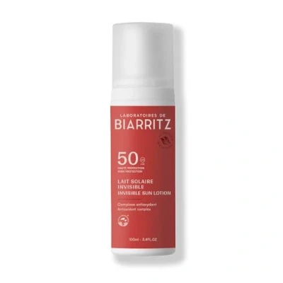 Abbildung von Laboratoires de Biarritz Satin Sonnenmilch LSF50 Transparente, flüssige Textur Gesicht &amp; Körper Frische Effekt sofort nach dem Auftragen Duft 100% natürlichen Ursprungs 100 ml