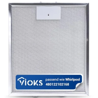 Abbildung von VIOKS Fettfilter Dunstabzugshaube 305x267mm Ersatz für Electrolux 4055250429, Elica Filter GRI0009219A KIT0010805, Whirlpool 480122102168 C00314158 ARI314158