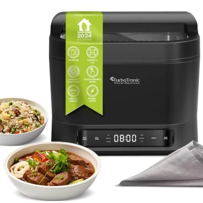 Abbildung von TurboTronic by Z Line Multikocher elektrisch, 1200W, 4L, Dampfkocher, Dampfgarer, 2024 Model, Reiskocher, Slow Cooker, Timer, Multivarka, Warka