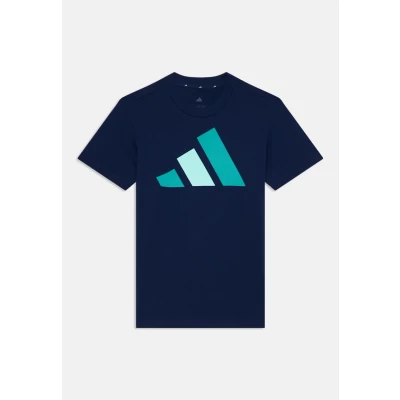 Abbildung von adidas Performance Essentials Junior Unisex Tshirt print für Kinder, Größe: 128, Dark blue/pure teal/halo mint