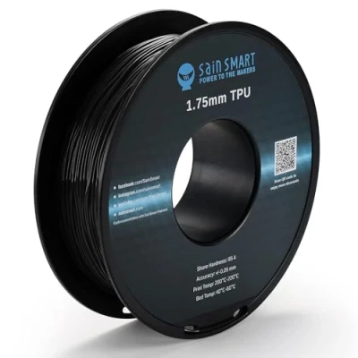 Abbildung von SainSmart TPU 3D Drucker Filament, 1,75 mm, 0,8 kg, Schwarz