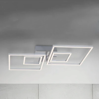 Abbildung von BRILONER Leuchten LED Deckenleuchte, Deckenlampe dimmbar, inkl. Memoryfunktion, 2 Module drehbar, 43,8 Watt, 3.600 Lumen, 3.000 Kelvin, Chrom Alu, 656x520x96mm (LxBxH)