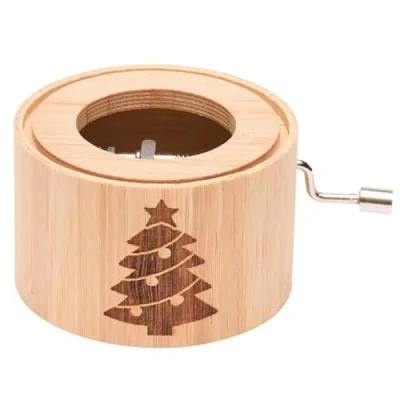 Abbildung von Spieluhr aus Bambus mit dem Weihnachtslied O Tannenbaum music box von Kurbelwerk green line, Classic Edition, Motiv