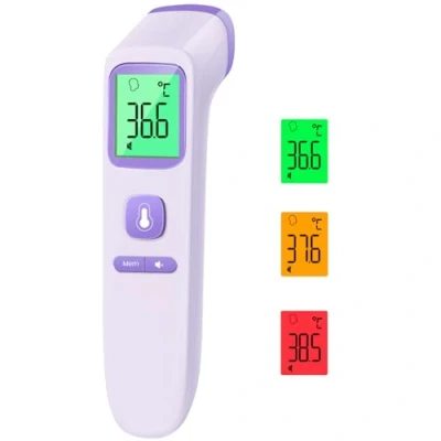 Abbildung von Fieberthermometer Kontaktlos Stirnthermometer, Digitales Infrarot Thermometer für Babys und Erwachsene mit sofortigen genauen Messwerten, Fieberalarm, LCD Anzeige 35 Speicherabruf (Lila)