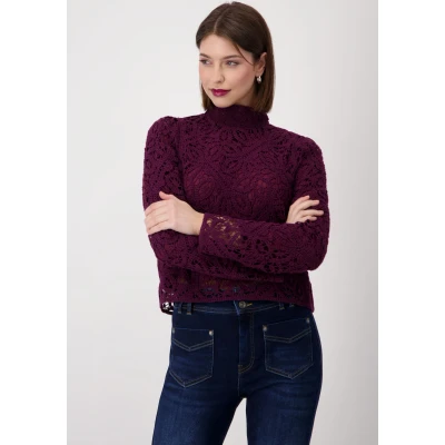 Abbildung von Monari Spitzenshirt &quot;Cornelly Pullover&quot;, Häkelmuster mit Untershirt