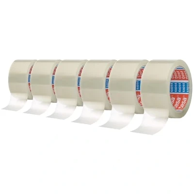 Abbildung von tesa hochwertiges Packband transparent, tesapack 66 m x 50 mm (6 Rollen transparent)