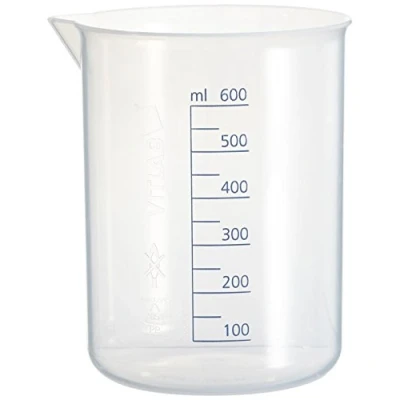 Abbildung von Vitlab Polypropylen Griffinbecher, Hohe Form, Graduiert, Transparent, 600mL Kapazität, Höhe 126.5mm