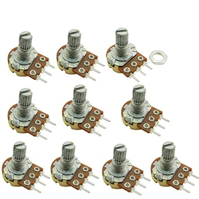Abbildung von Aihasd 10PCS B2K 2K Ohm Adjustment Single Linear Rotary Taper Potentiometer Shaft 15mm