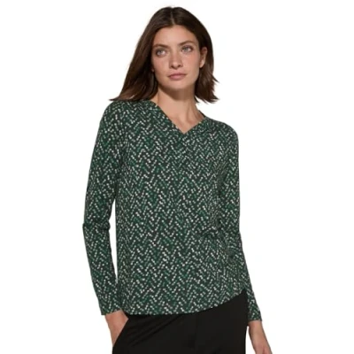 Abbildung von Cecil MIT Henleykragen Langarmshirt, Damen, Größe: Large, Grün