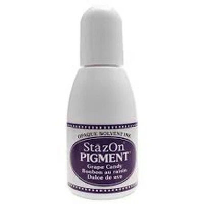 Abbildung von Tsukineko RZ PIG 011 Refill Nachfülltinte 15 ml Violett, Grape Candy Zubehör Reinker für StazOn Pigmenttinte Stempelkissen, Purple, 2,8 x 7,2 cm
