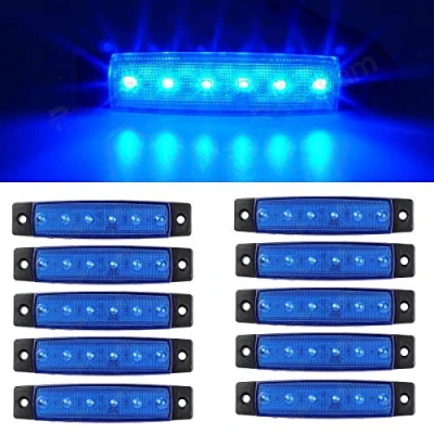 Abbildung von GSRECY 10 Stück 3,8&quot; 6 Led Side Marker Trailer Lights Für LKW, EMARK CE Diy Licht, Rear Light, Truck Cab Lights, RV Light (12V, Blau)