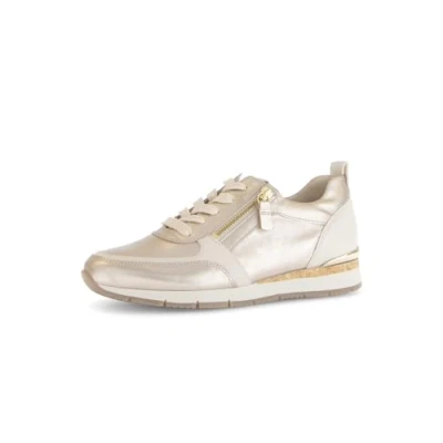 Abbildung von Gabor Damen Low Top Sneaker, Frauen Halbschuhe,schnürschuhe,schnürer,straßenschuhe,Strassenschuhe,Sportschuhe,Puder/Creme (Gold),40 EU / 6.5 UK