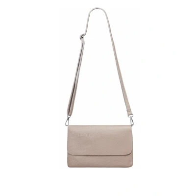 Abbildung von Caspar Elegante Leder Clutch Damen Umhängetasche Abendtasche mit verstellbarem Schultergurt CLASSIC LINE Modell No.835 Made in Italy, Farbe:altrosa