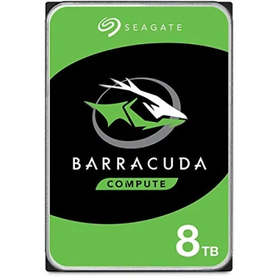 Abbildung von Seagate BarraCuda 8TB interne Festplatte HDD, 3.5 Zoll, 5400 U/Min, 256 MB Cache, SATA 6GB/s, silber, Modellnr.: ST8000DM004