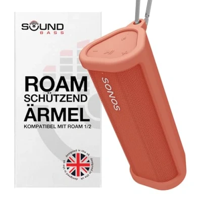 Abbildung von SOUND BASS Robuste Silikon Tragetasche für Sonos Roam &amp; SL Rot Schützen Sie Ihren kabellosen Bluetooth Lautsprecher mit Dieser Hülle