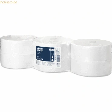 Abbildung von Tork Toilettenpapier Universal Jumbo Rolle 1 lagig 9,5cmx650m weiß VE=