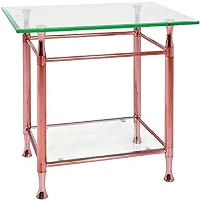 Abbildung von HAKU Möbel Beistelltisch Kupfer, Metall, Sicherheitsglas Maße: B 58 cm x H 52 T 43 cm, Style: Contemporary