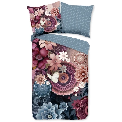 Abbildung von hip Wendebettwäsche &quot;Asher&quot;, Mako Satin, Reißverschluss, Wendeoptik, Mandala, Blumen, Schmetterling