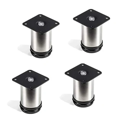 Abbildung von 4er SET Möbelfuß JIM Sofafuß echt Edelstahl Ø 50 mm/Höhe: 80 mm hohe Belastbarkeit durch extra starke Rohrwandung von SO TECH