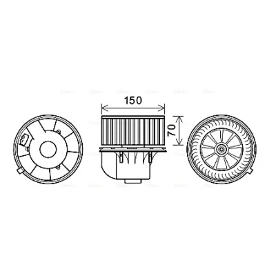 Abbildung von PRASCO VN8354 Elektromotor, Innenraumgebläse 12V FORD: Galaxy Mk1 MPV