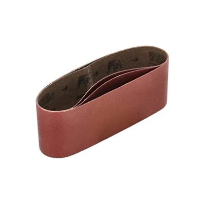 Abbildung von Mirka Red 3 x Gewebe Schleifbänder 75x457mm / Korn P120 hochwertiges Schleifband für Bandschleifer Zum Schleifen von Holz und Metall